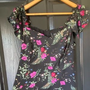 Black Floral Midi Dress, VICI, size M